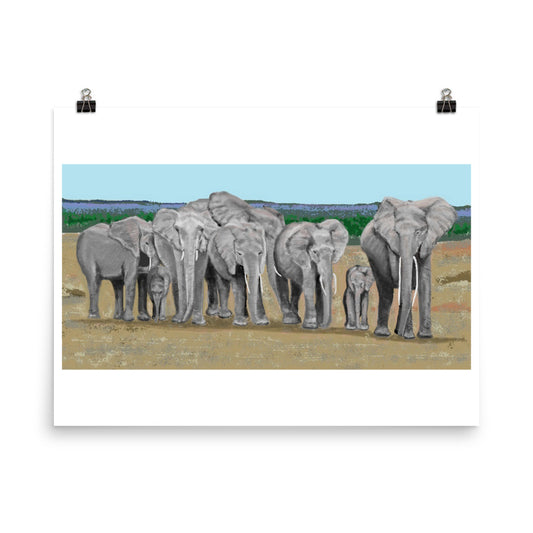 "Eight Elephants" Print-  - Carole K. Boyd