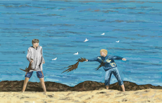 "Seaweed Fight" Original Giclée on Canvas