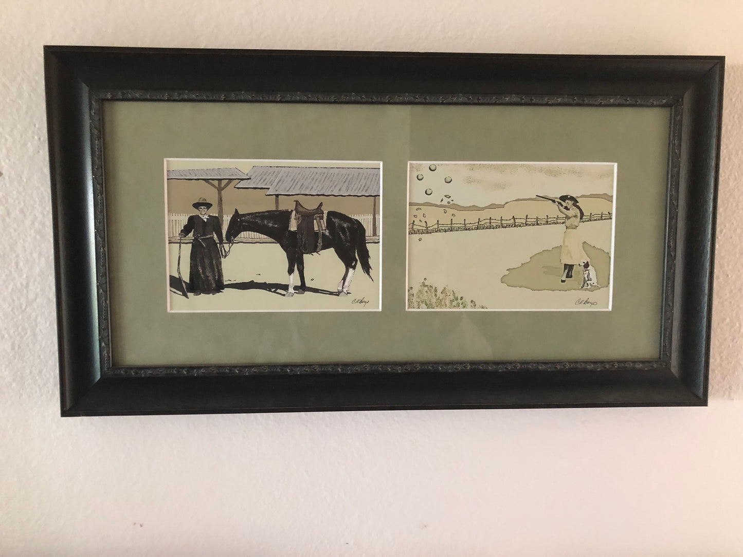 Annie Oakley and Calamity Jane - Framed Diptych