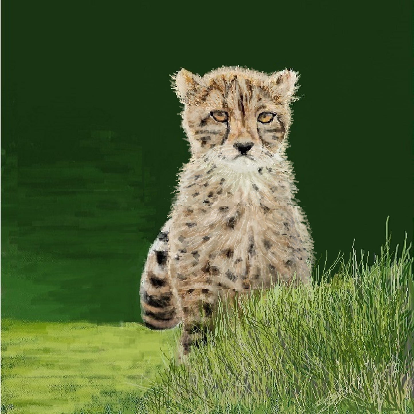 "Baby Cheetah" Original Giclée on Canvas