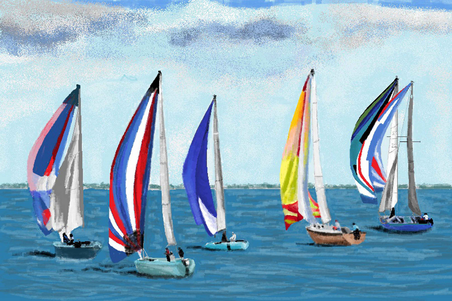 "The Race" Original Giclée on Canvas-  - Carole K. Boyd